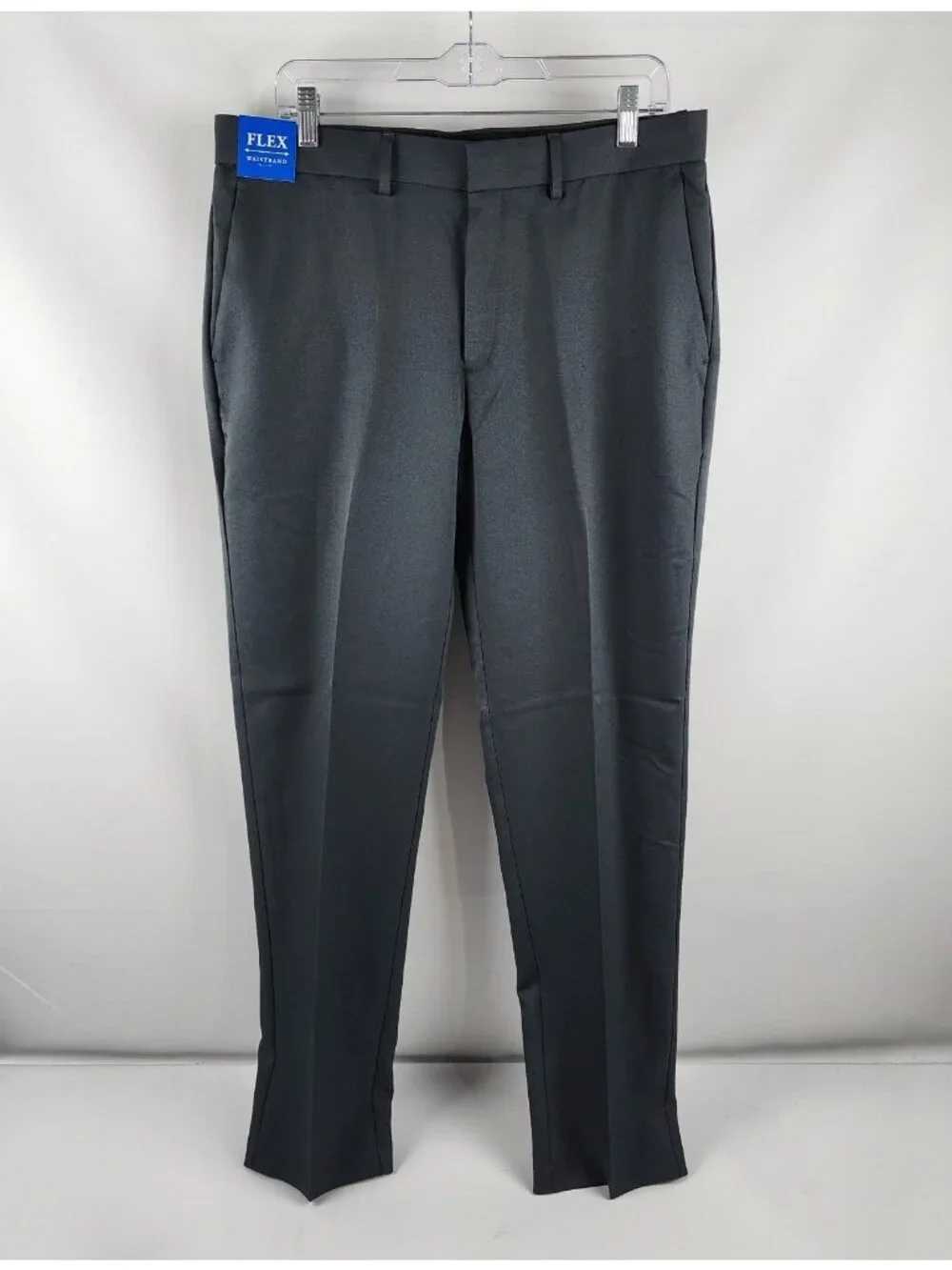 Haggar Premium Dress Pants Mens 34x32 Black Slim Straight Heathered NWT